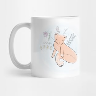 Cute Fox with Flowers Mug